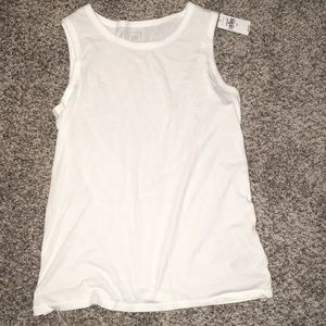 White tank top with small side slits